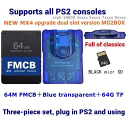 MX4 Dual Slot Edition MG2BOX TF SD Card Adapter For ALL PS2 Consoles+256G/128G/64G TF/SD+PS2 FMCB Card Optional Combination