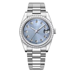 Custom Logo NH35 Movement Men Watch 36mm/39mm Diamond Bezel Diamond Dial Sapphire Crystal 100M Waterproof Mechanical Wristwatch