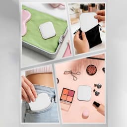 Makeup Mirror with Lights, 1X/10X Magnification Double Sided Portable Foldable Lighted Travel Mirror 3 Color Lighting for Gifts