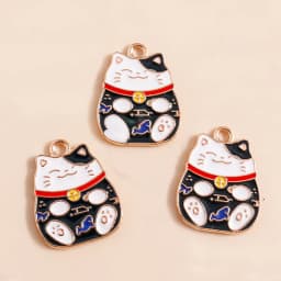 10pcs 13*17mm DIY Enamel Mini Cat Charms for Necklaces Pendants Earrings Cute Animal Charms Handmade Jewelry Making Accessories