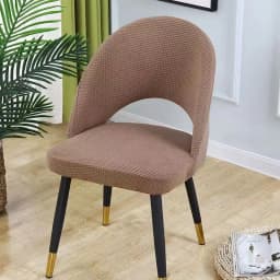 1/2/4/6Pcs Curved Chair Cover Hollow Back Jacquard Arc Armchair Covers Dining Chair Covers Home Spandex Elastic Dustproof Cover