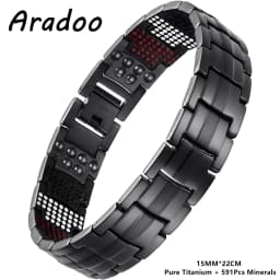 ARADOO Premium Copper Bracelet for Men with Strength 5000 Gauss Magnets Titanium Steel Wristband Jewelry Gifts