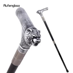 Silvery Bear Head Handle Decorative Stick Decorative Cane for Halloween for Cosplay and Parties Cane 93cm