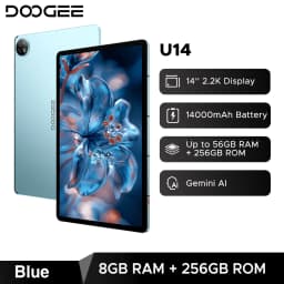 Doogee U14 Smart Tablet PC Android 16 14'' 2.2K Display 56GB(8+48) 256GB 14000mAh Battery Wifi 6 Gemini AI Widevine L1 Support