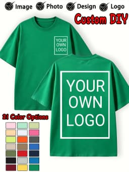 Double Sided Custom Logo T-Shirt Summer Y2K Loose Cotton Short Sleeves Crewneck Casual T Shirts Team Company Women's Tops