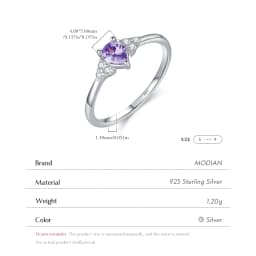 MODIAN 925 Sterling Silver Water Drop Cocktail Ring Classic Prong Purple Cubic Zirconia Rings For Women Female Fine Jewelry