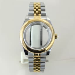 39mm 36mm Round Edge Watch Case Sapphire Crystal Glass For Seiko NH35 NH36 NH38 NH34 Miyota 8215 Movement Presidential Bracelet