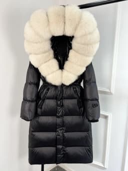 Janveny Thick Glossy Long Puffer Jacket Women Real Fox Fur Hooded 2026 Winter 90% Duck Down Coat Waterproof Female Warm Parkas