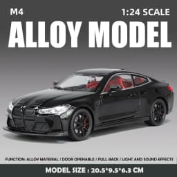Alloy 1:24 Scale BMW M4 Sport Car Model Simulation Diecast Toy Vehicle Collection Home Decor Children Boy Birthday Gift Toy Car