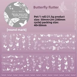 5x200cm Pure White Cute PET Die-Cut TapeStickers Lovely Bow Bubble Star Stickers for Journal Scrapbook DIY Phone Case