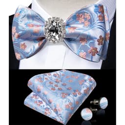 Classic White Selr-tie Bowtie with Ring Pocket Square Cufflinks Set Fashion Solid Men's Bow Tie for Wedding Groom Business Knots