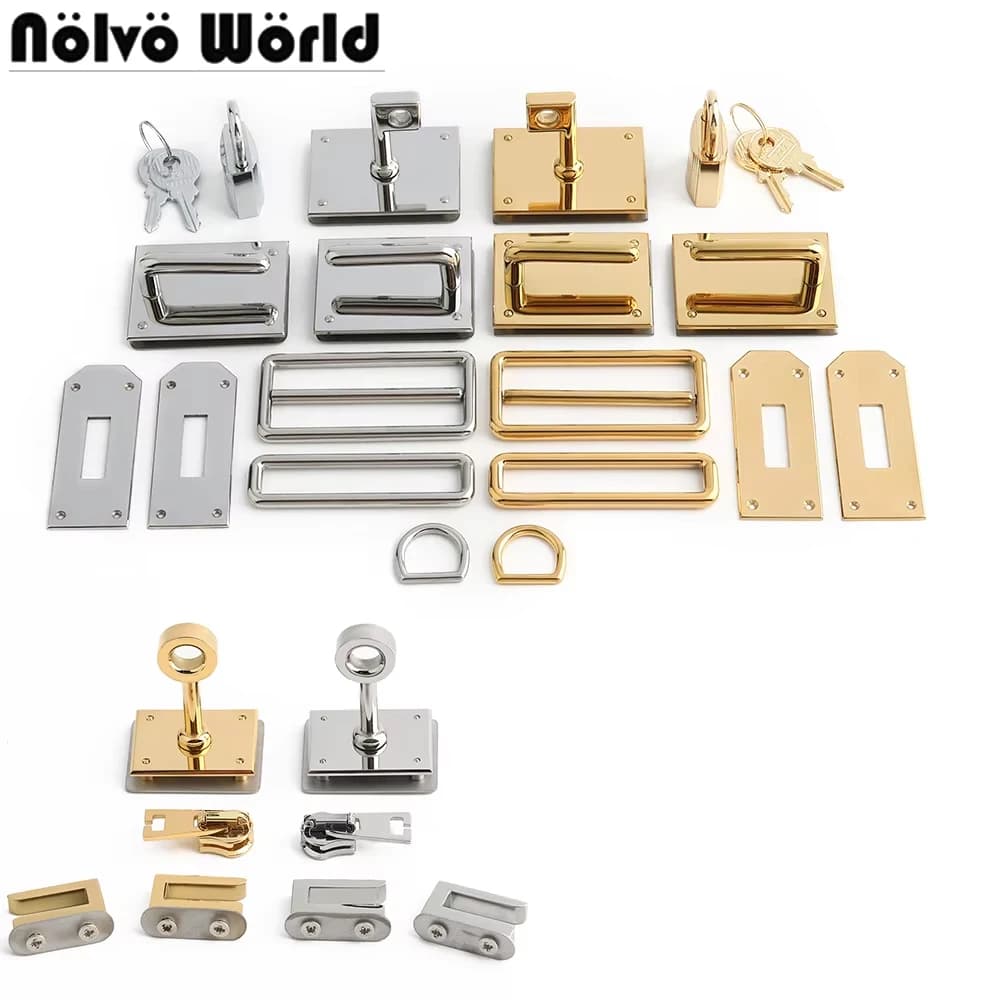 1/3Sets 100% Stainless Steel New Bag Locks Swivel Clasp with Key For Women Handbag Purse Tote Turn Lock Set Accessories High-end