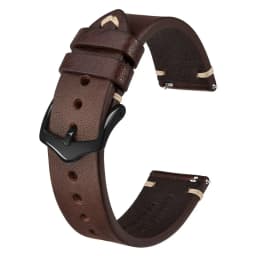 BISONSTRAP Crazy Horse Leather Watch Strap Bands,18mm 20mm 22mm,for Smartwatch Huawei Samsung Galaxy Gear,Black Green Brown
