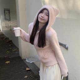 Cute Bear Ear Hooded Warm Plush Jacket for Women Autumn Winter Slim Fit Thick Outerwear Woman Casual Solid Zipper Sweatshirt