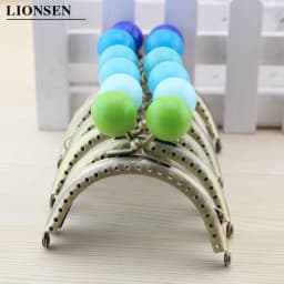 8.5cm Big beads Antique Bronze metal Purse Frame Handle for Clutch Bag Handbag Accessories Making Kiss Clasp Lock