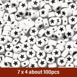 7mm Black White Mixed Letter Acrylic Beads Round Flat Alphabet Spacer Beads For Jewelry Making Handmade Diy Bracelet Necklace