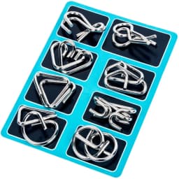 8PCS/Set Metal Montessori Wire Puzzle IQ Mind Brain Teaser Puzzles Game for Children Kids Adults Anti-Stress Educational Toys