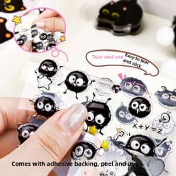 2sheets Cartoon Three-dimensional Floating Fun Stickers Black Cat Cute Embossed Mobile Phone Scrapbook Stickers