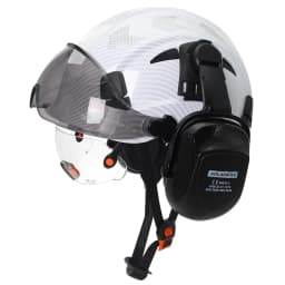 Safety Helmet With Visors Built In Goggles Earmuff Noise Reduction Stickers For Engineer ABS Hard Hat ANSI Industrial Work Cap
