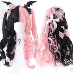 OLACARE Long Body Wave Black Brown Purple Cosplay Wigs Heat Resistant Synthetic Wigs Middle Part Natural Lolita LM Wigs Women