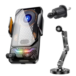 15W Universal Car Phone Wireless Charger Holder Touch 90° Rotation Mount for Samsung S25 S24 Iphone 17 16 15 14 13 12 11 Pro Max