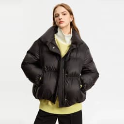 AMII Minimalist Women's Winter Down Jacket Zipper Button Warm Short Overcoats 2025 Winter New Female Solid Down Jacket 12344053