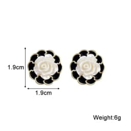 Pure White Women's Dangle Earrings Blooming Flower Acrylic Enamel Butterfly Imitation Pearl Heart Hanging Earrings Elegant Brinc