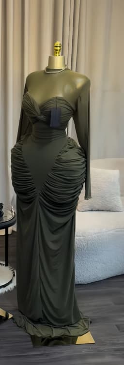 CM.YAYA Women Long Sleeve Patchwork Ruched Smock Maxi Long Dress 2026 Sexy Girl Vacation Trendy Party Birthday Dresses Vestidos