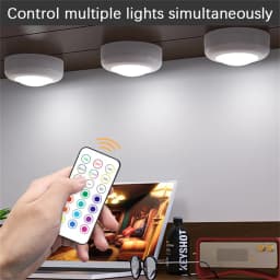 RGB Color Under Cabinet Light Wireless LED Light Remote Control 12 Color Touch Dimmable Night Light for Kitchen Closet Counter