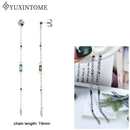 FLORATO 925 Sterling Silver Earrings Chain Tassel Pendant Earrings Zircon Silver Earrings for Women Trend Luxury Wedding Jewelry