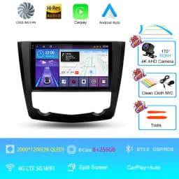 Android 16 9 Inch Carplay For RENAULT KADJAR 2015 - 2019 Car Radio Multimedia Center Bluetooth 4G Wifi Rear Camera Touch Display