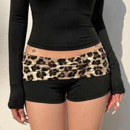 Leopard Print Skinny Shorts Slim Fit High Stretchy Booty Shorts Sexy Design Y2K Aesthetic Low Waist Shorts Summer Outfits