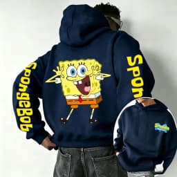 Happy SpongeBob SquarePants Cartoon Anime 2026 New Spring and Autumn Fashion Hoodies for Men and Women