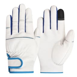 Professional Genuine Leather Work Gloves -Touchscreen Durable Cut Resistant for Mechanic Driving Riding Heavy Duty Outdoor Work