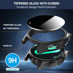Tempered Glass+Cover for Samsung Galaxy watch 6/7 Case 44mm 40mm PC Anti-Spy Shockproof Overall Protective Cover Galaxy watch 6