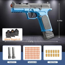SIG17 Shell Ejecting Soft Bullet Gun, Mechanical Toy Empty Hanging Pistol Outdoor Shooting Game Educational Model Toy for Adult