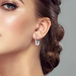 925 Sterling Silver Earrings Women Sparkling U-shaped Zirconium Hoop Earring For Anniversary Wedding Jewelry Gifts