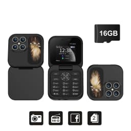 SERVO I17 Mini Flip Mobile Phone 2G Network 1.77inch Screen Dual SIM Flashlight Speed Dial FM Radio Small Fashion Foldable Phone