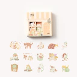 45PCS Kawaii Creative House Stickers Box Scrapbooking Stationery School Supplies Cute Theme for Crafting And Organizing