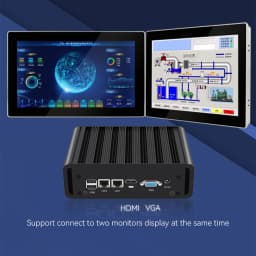 Fanless Industrial Mini PC Intel N100 J6412 2x Ethernet 2x COM RS232/485 6x USB 4G LTE SIM Card WiFi Windows Linux