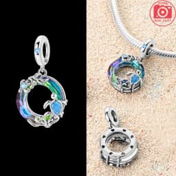 925 Sterling Silver Ocean Series Blue Turtle Starfish Shell Fit Original Bracelet Charms for Women diy Fine Jewelry Gifts