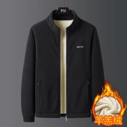 Mens Wool Liner Jackets New Winter Men Thicken Jacket Fleece Warm Stand Collar Men Outdoor Coats Casual Long Sleeve Outwear 5XL
