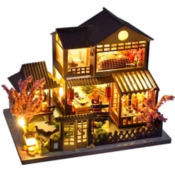 CUTEBEE Bookstore Book Nook with Light DIY Miniature Wooden Dollhouse for Decor Gift Bookshelf Insert Kit 3D Puzzle