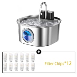 3.2L Auto Wireless Rechargeable Motion Sensor Cat Water Feeder Stainless Steel Cat Dog Pet Water Fountain Silent(No 5V 1A Plug)