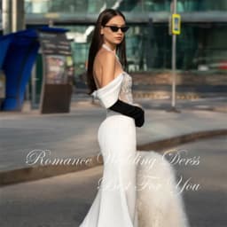 Sexy Pleat Beading High Side Slit Mermaid Wedding Dress V-Neck Pearls Off The Shoulder Backless Vestidos De Novia Customized