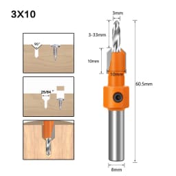 8/10mm high-quality high-speed steel woodworking countersunk end milling cutter drill bit, disassembly woodworking milling tool