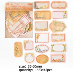 45 pcs Flowers Labels Stickers Decorative Creativity Scrapbooking accessories Diary Album junk journal supplies