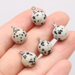 5pcs Natural Stone Agates Crystal Quartzs Damation Jaspers / Amethysts Pendant for Necklace Earring or Jewelry Making Size 10mm