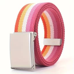Rainbow Pride Canvas Belt with Square Buckle - Versatile & Stylish for Jeans