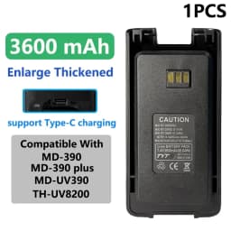 TYT MD-UV390 Plus Battery 2800/3600mAh Enlarge Thicker Battery Pack Compatible With MD-390 MD-680 MD-358 TH-UV8200 Two Way Radio